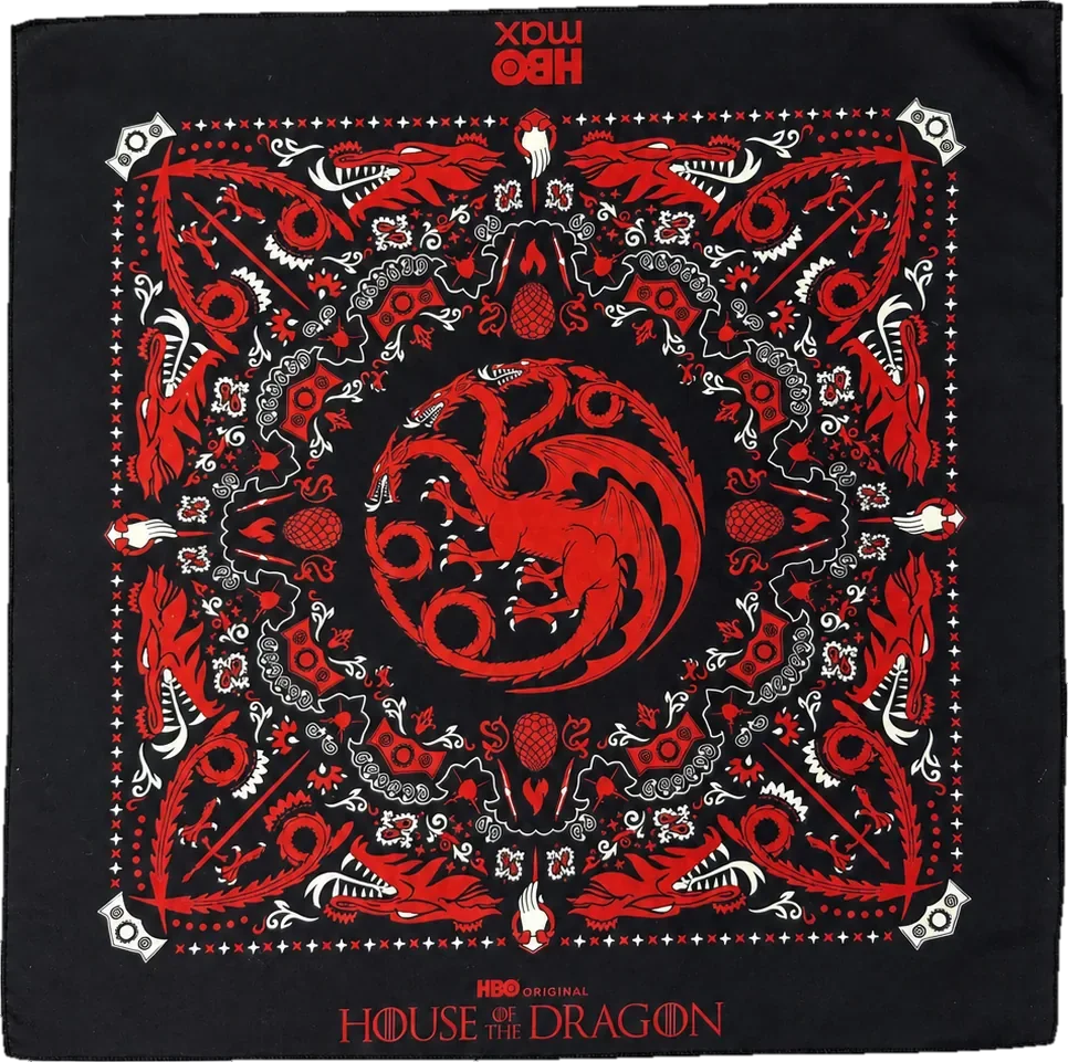 Lisanslı desenli kare bandana, tam yüzey baskı